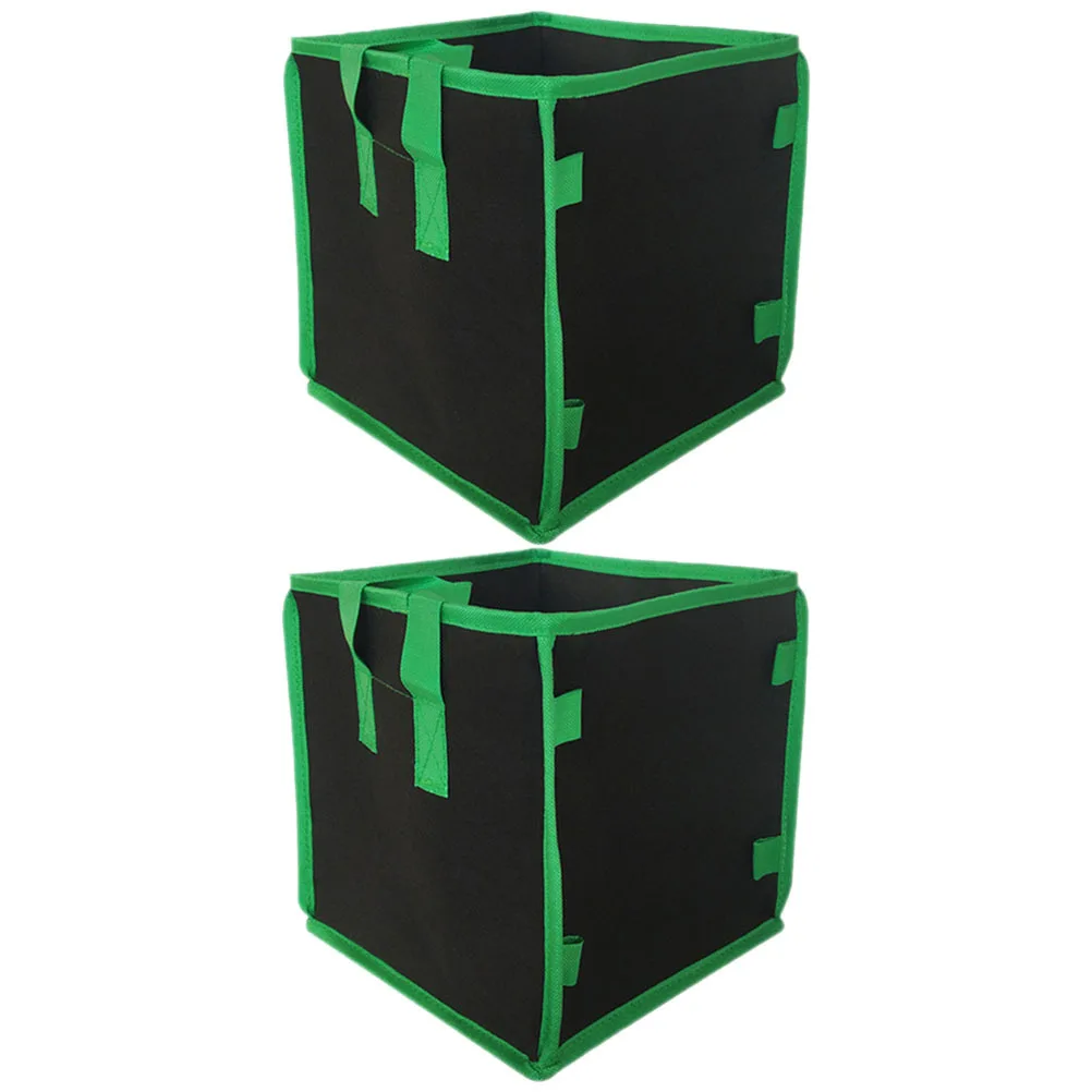 

2Pcs Fabric Growing Bags 10 Gallon Felt Plant Containers for Herbs Vegetables Fruits Breathable Planting Pouches Portable Garden