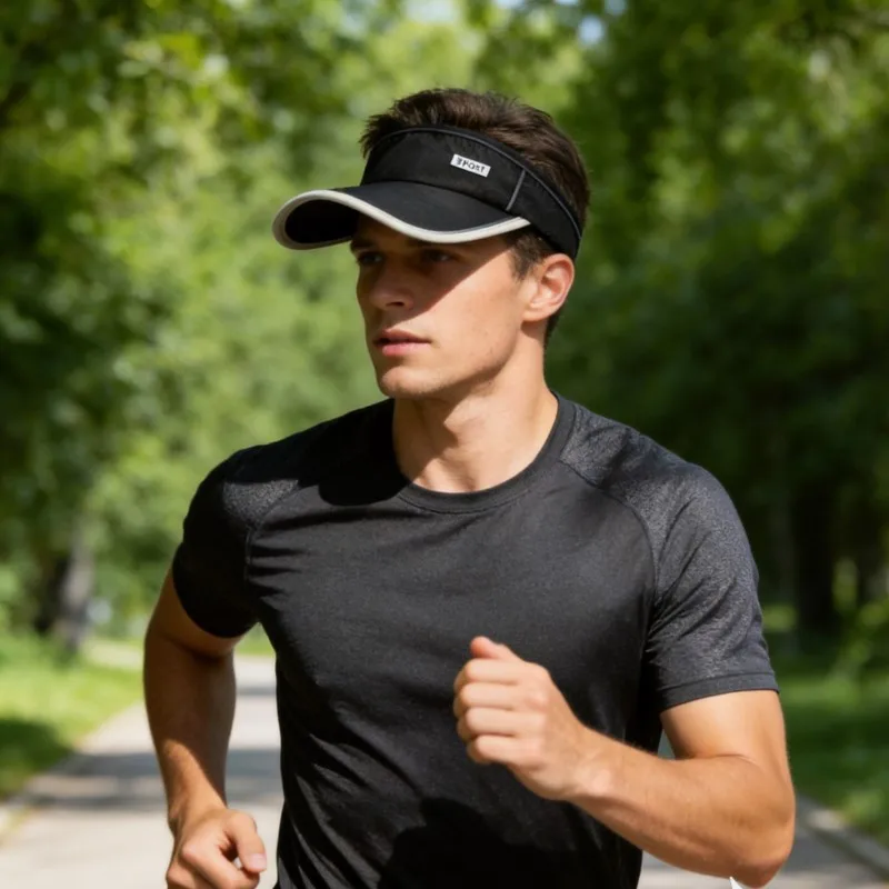 

Summer Sun Visor Hat 55-60cm Size Wide Brim Anti UV Lightweight Breathable Quick Dry For Outdoor Sports Casual Travel
