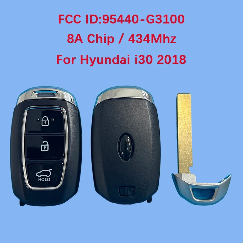 

CN020213 Послепродажный FCCID 95440-G3100 SYEC3F0B1608 Пульт дистанционного управления без ключа 8A Чип 433 МГц 3 кнопки для Hyundai I30 2018-2019