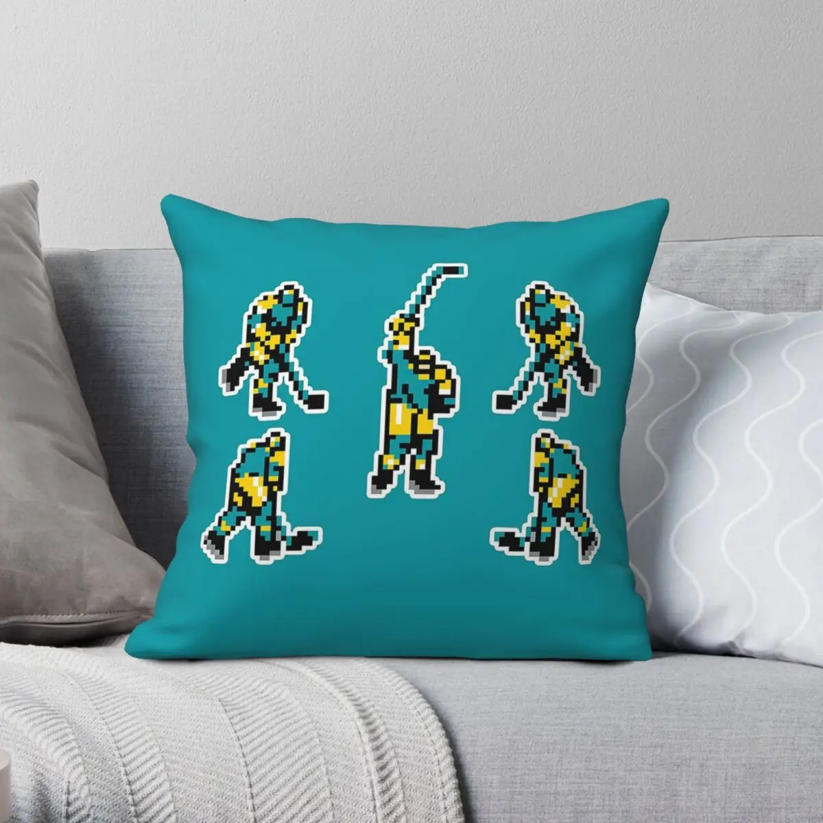 

Blades Of Steel Hockey Square Pillowcase Polyester Linen Velvet Pattern Zip Decorative Room Cushion Cover 45x45