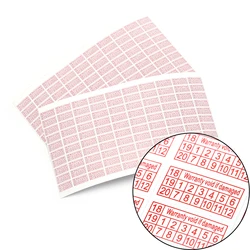 2sheets Year Red Color Proof Warranty Protection Sticker Security Seal Brittle Paper Tamper Rectangle Fragile Label Stickers