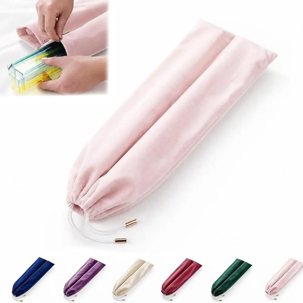 Mahjong Rack And Pusher Storage Bag, Soft Suede Drawstring Pouch Compact Protective Sleeve for Standard Mahjong Accessories