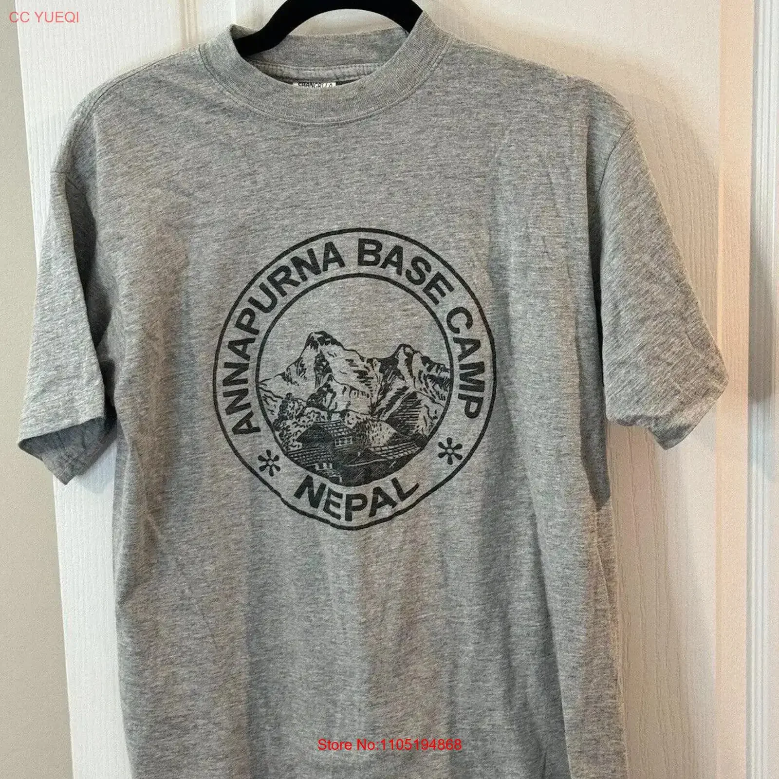 AnnaPurna Base Camp Nepal Tourist Gray Mens T Shirt Size 40 Fits Like Medium vintage Washed Versatile Stylish Breathable