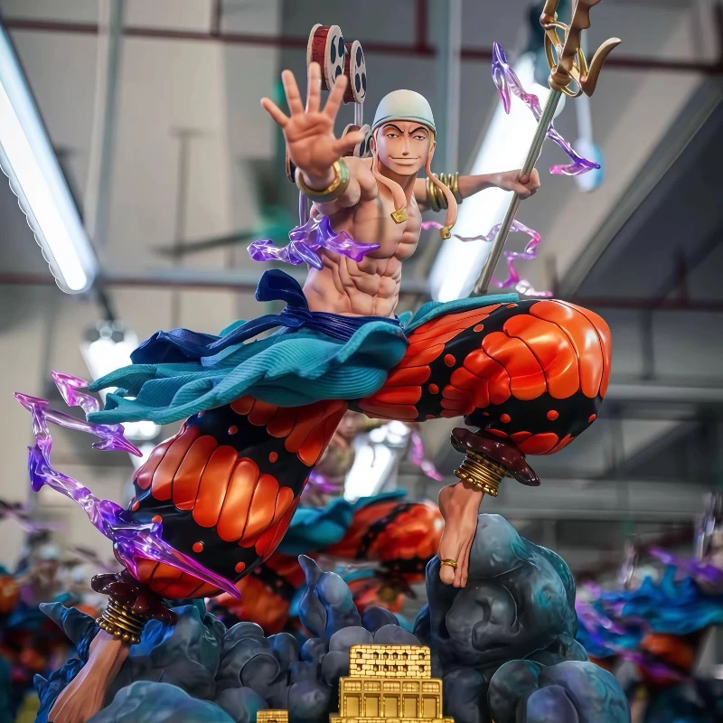 One Piece 28cm Enel The Thunder God GK Painted Model Action Figure Anime Character Exquisite Statue Peripheral Toy Ornament Gift
