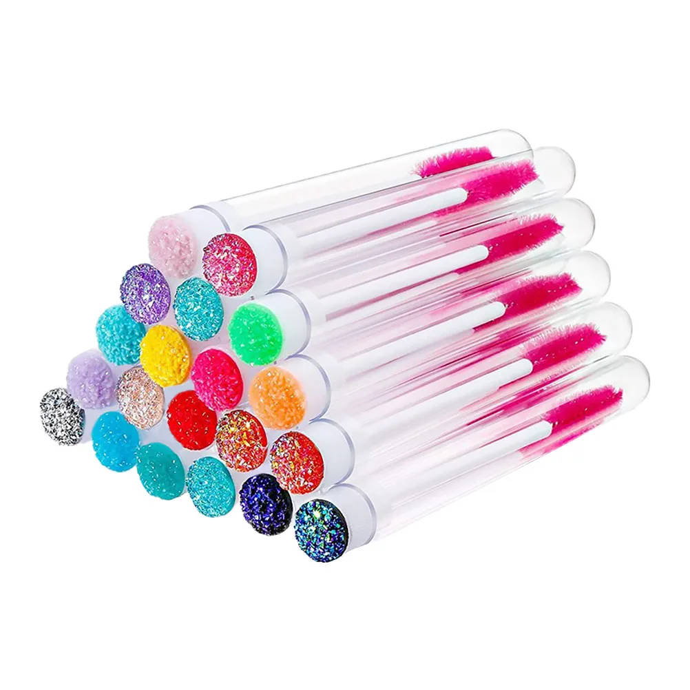 

20 Pcs Eyelash Brush Tubes Mascara Bottles Disposable Replacement Artificial Fiber Wands Long Lasting Durable Practical Travel