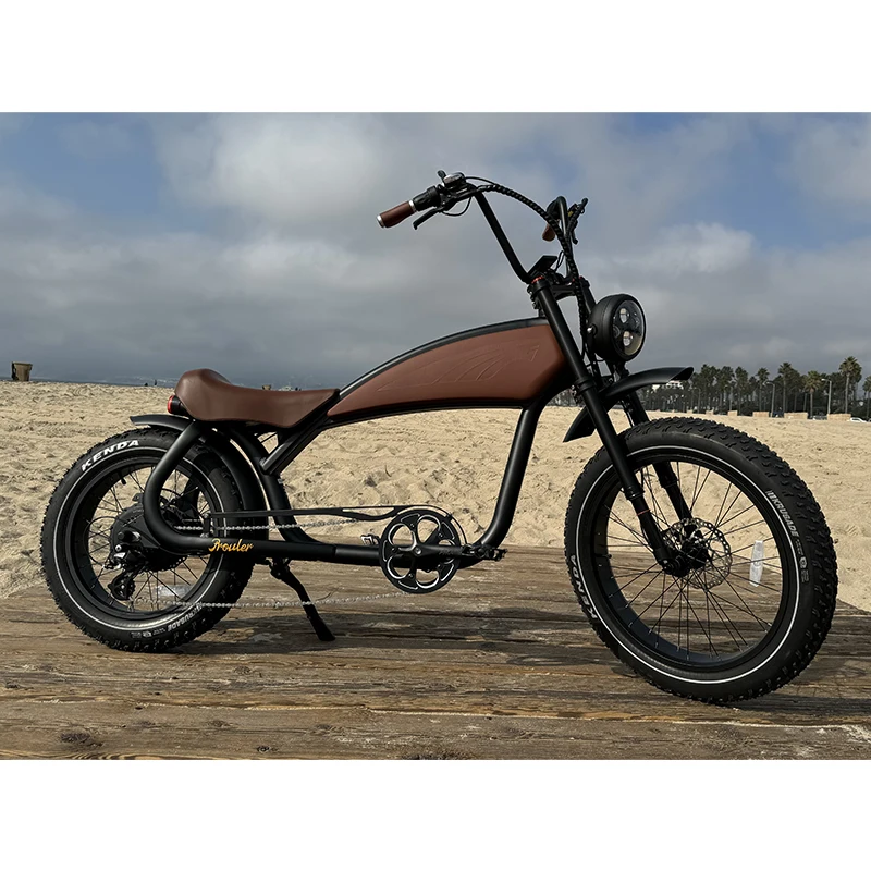 

Clrak Ретро Винтаж Электрический велосипед Высокопрочный горный велосипед с толстыми шинами Алюминиевый гидравлический электрический винтажный велосипед с толстыми шинами