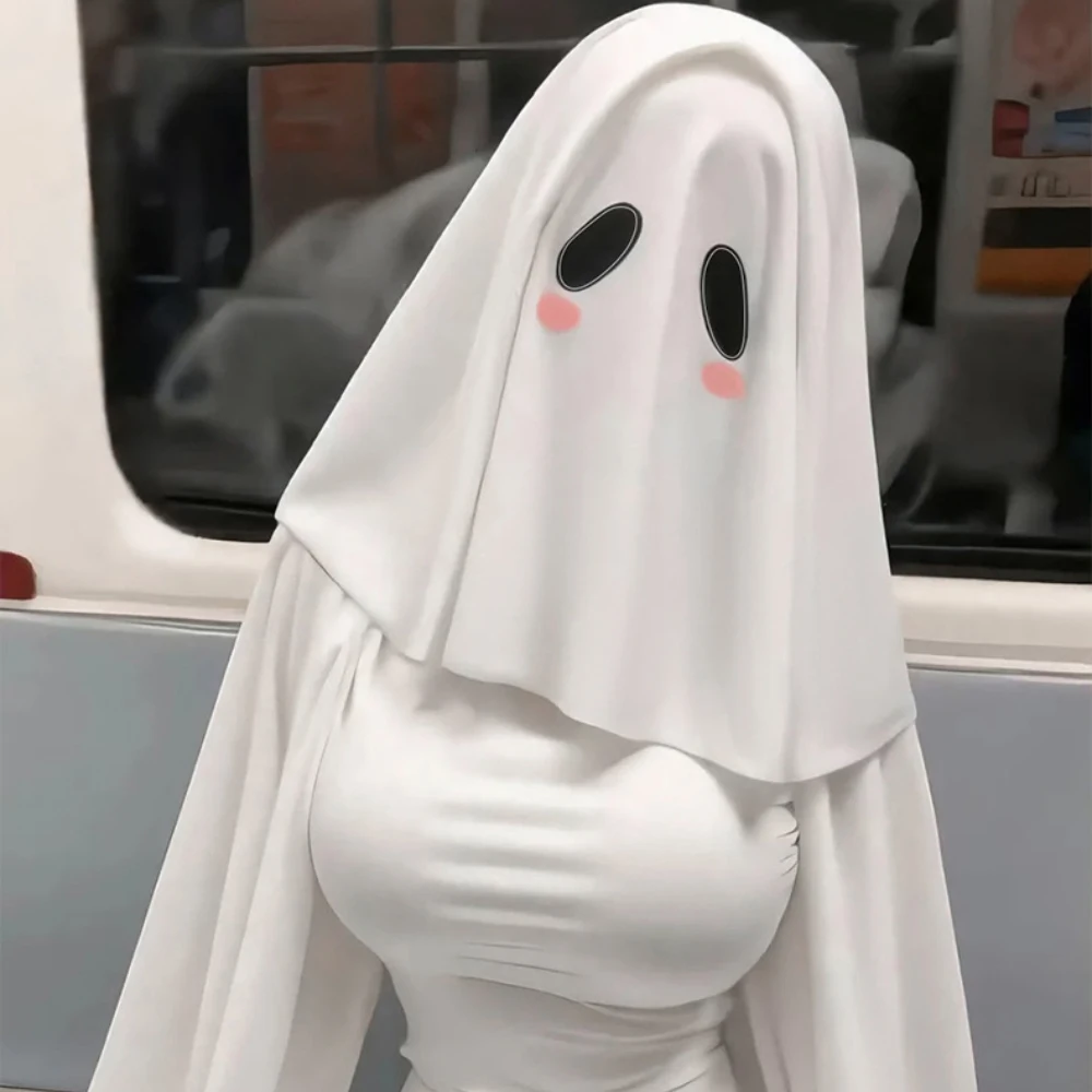 

1pc Halloween ‌‌TwoWay Wear Anime Costume Kyoko Lady Inspired Ghost Cosplay Dress Stage Performance Outfit Slim Fit for Girls