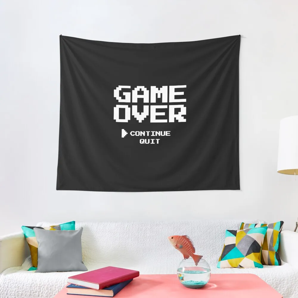 Game Over Continue Quit Tapestry Decoration Home Room Decor Tapestry