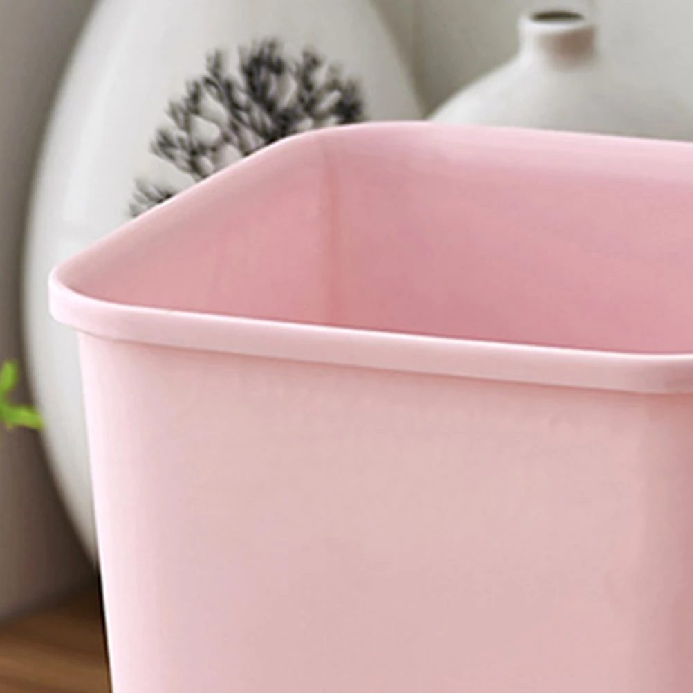 

Mini Trash Can Pink Square Dustbins with Lid for Car Home Office Debris Storage Litter Waste Container Portable Garbage Box