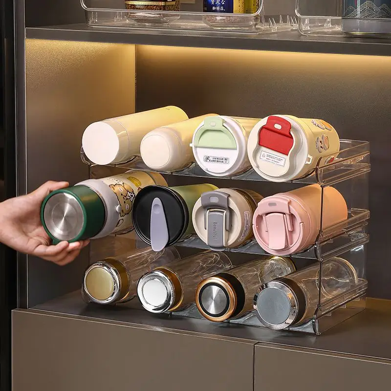 

Acrylic Cup Holder Large Capacity Living Room Cabinet Dustproof Bathroom Storage Rack Creative Trendy Design Plastic Cup Orga...