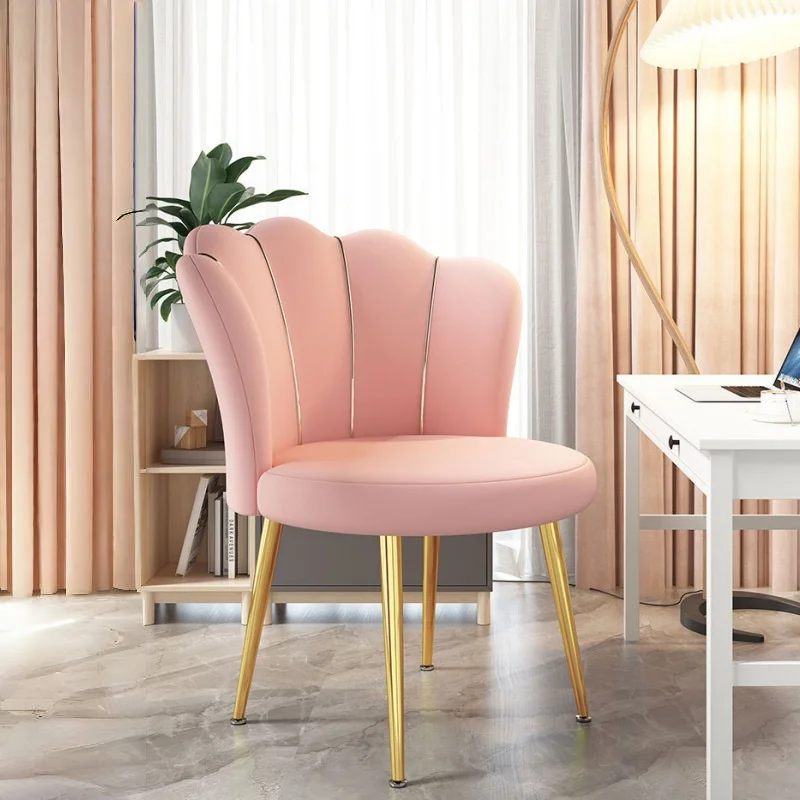 كرسي مكياج، كرسي طاولة زينة لغرفة النوم، مقعد فني للأظافر بمسند ظهر منزلي حديث بسيط، مقعد تزيين فاخر للفتيات