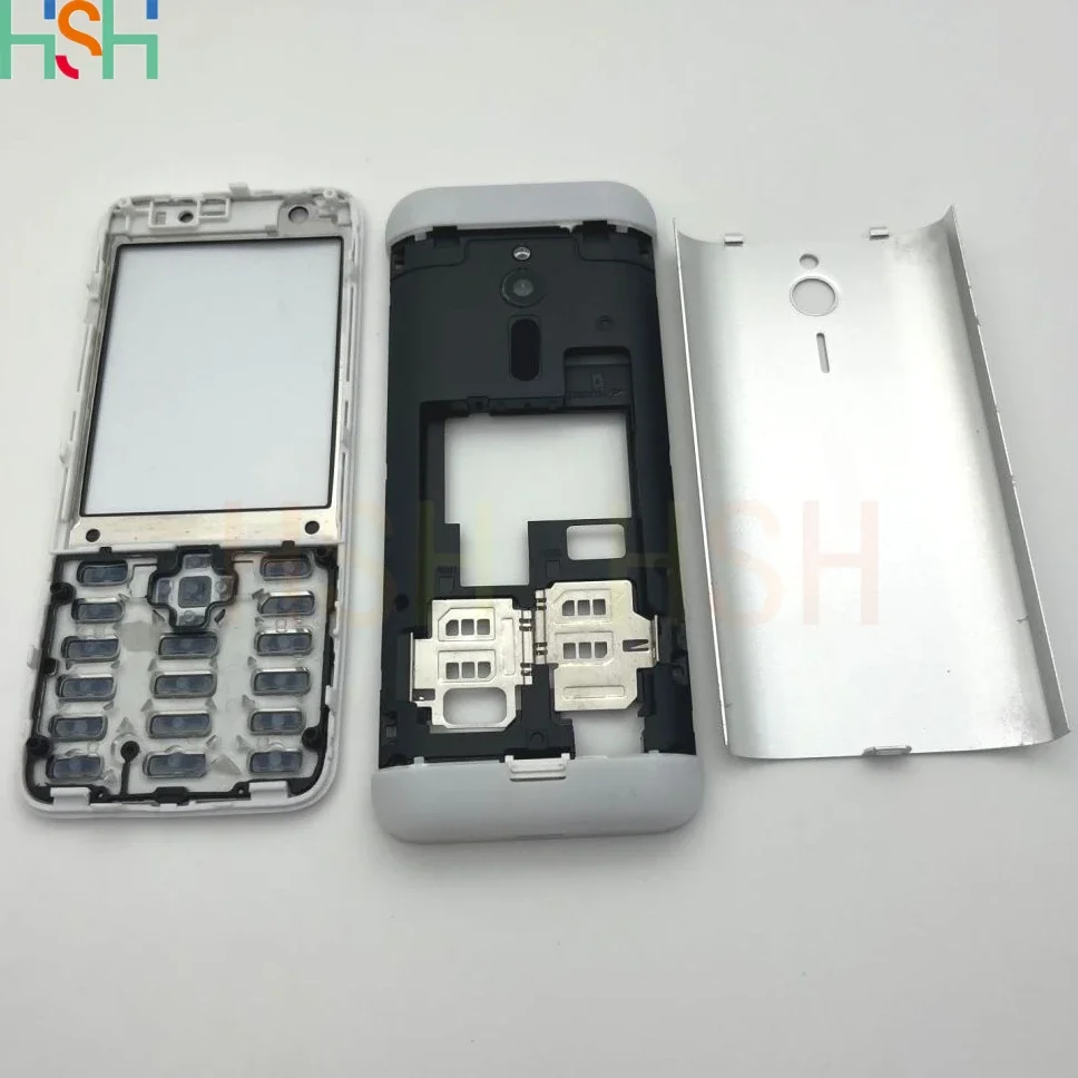 Full Housing Battery Cover Rear Case for Nokia 230 230ds RM-1172 RM-1126 Housing Middle Frame English Keyboard Button