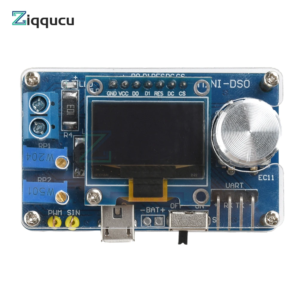 DIY Mini Digital Oscilloscope Electronic Kit DC 5V STC Microcontroller Electronic DIY Loose Parts with 0.96 inch DOS LCD