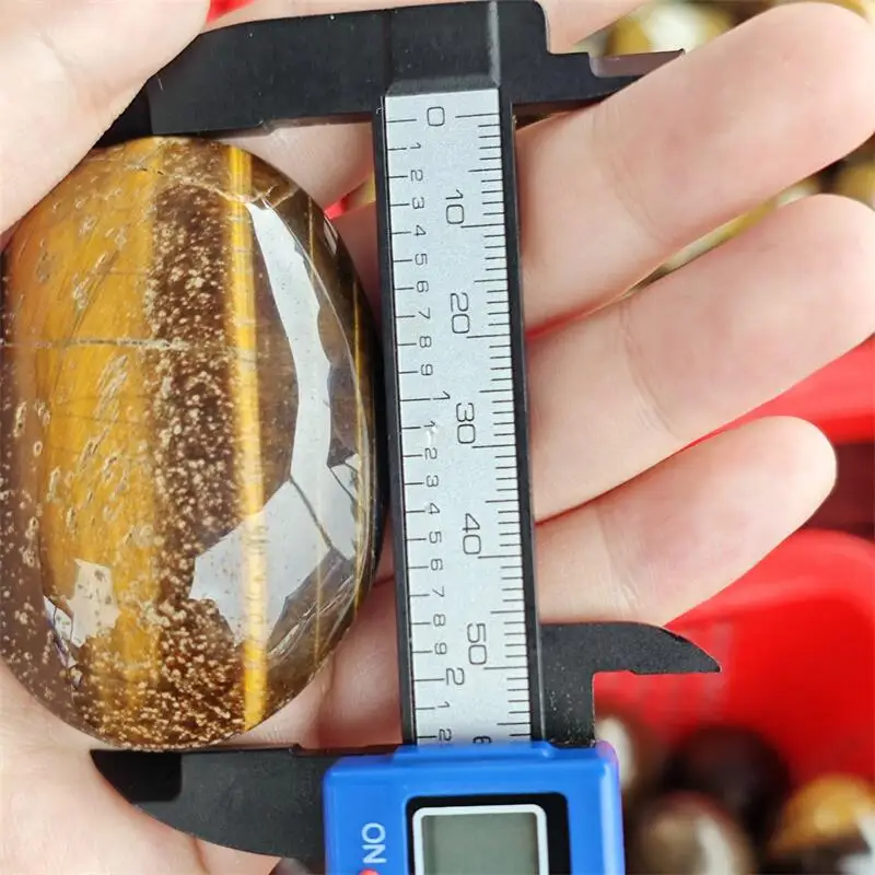 3PCS Natural Yellow Tiger Eye Stone Palm Carving Reiki Healing Fengshui Stone Holiday Crafts Gift