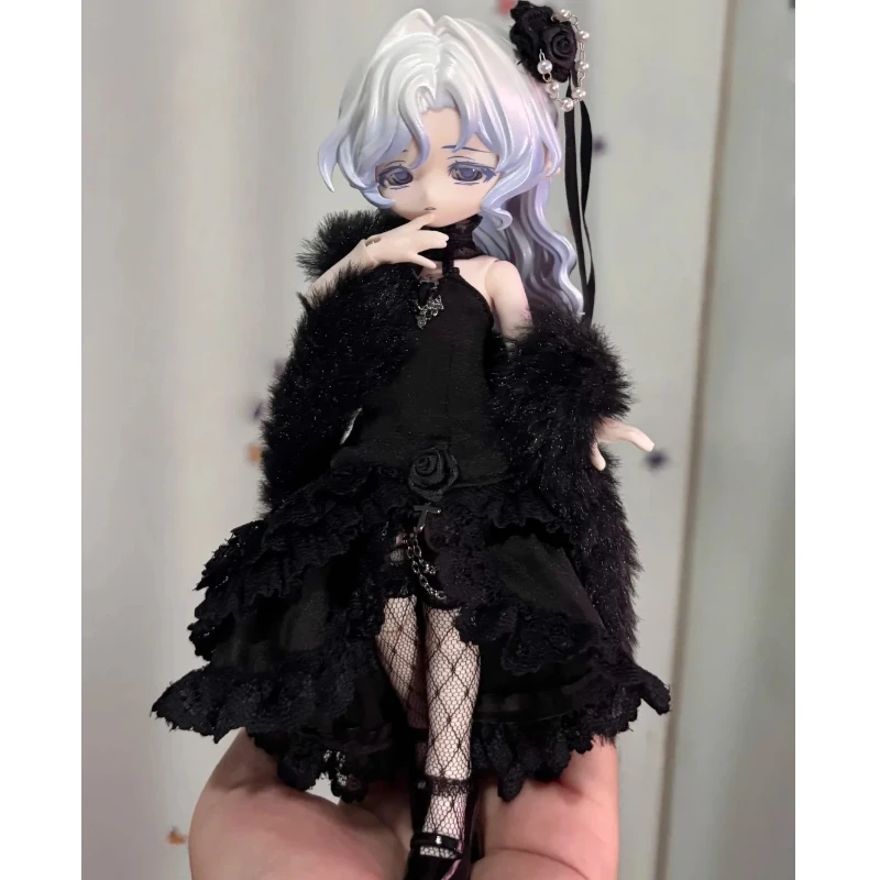 Come4free Fairy Tale Series Black Swan Doll Dress 1/12 schaal voor Ob11 Curvy Design op voorraad