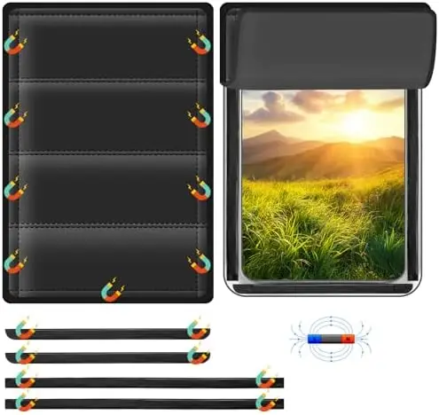 

RV Window Shade 25x16 in - Magnetic Blackout Cover with UV Protection, Privacy & Reflective Coating