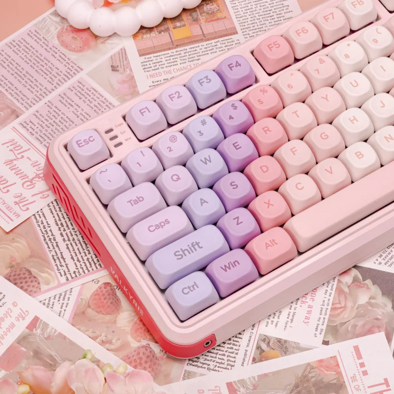 Gradient Neon Color Keycaps Set,137 Keys Custom MOA Profile Dye-Sublimation PBT Keycap For MX Swithes Mechanical Keyboards