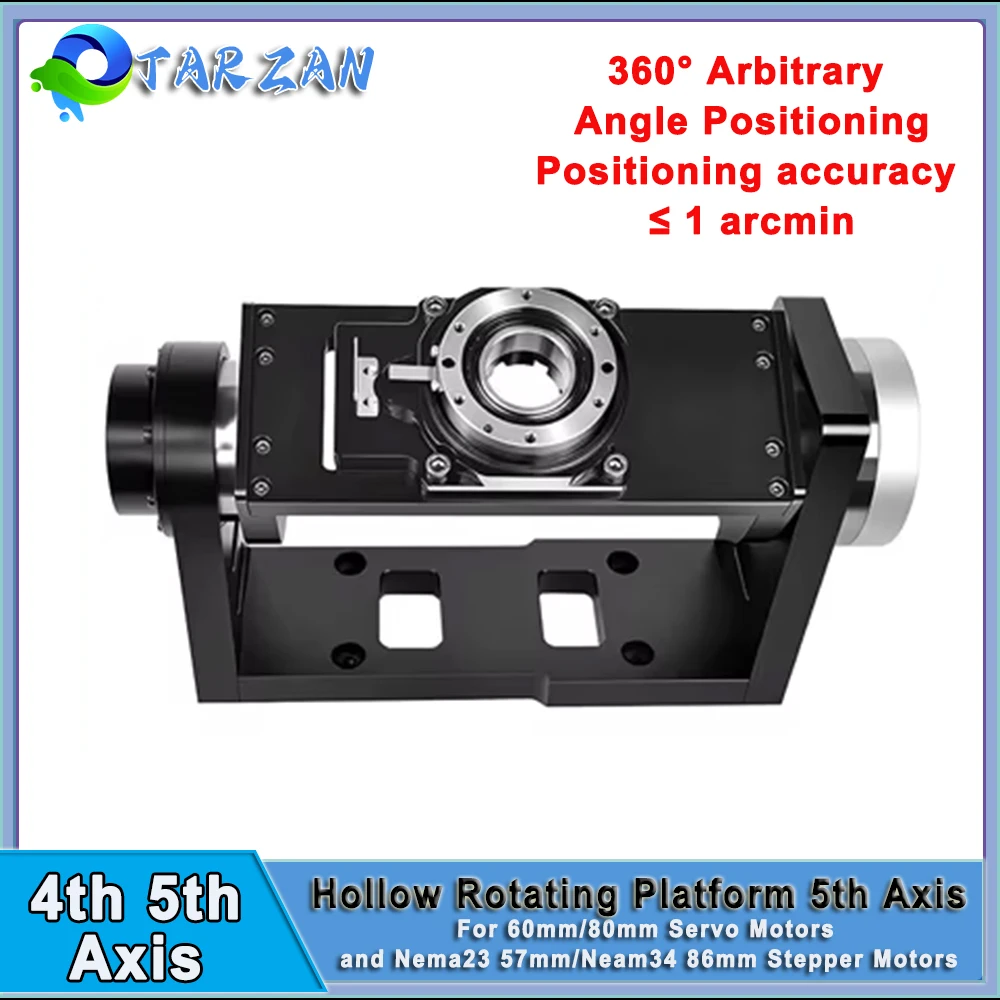 CNC 5th axis Hollow Rotating Platform Flipping Table Indexing Rotary Table For Laser Welding Dispenser Motorized Indexing Rotary