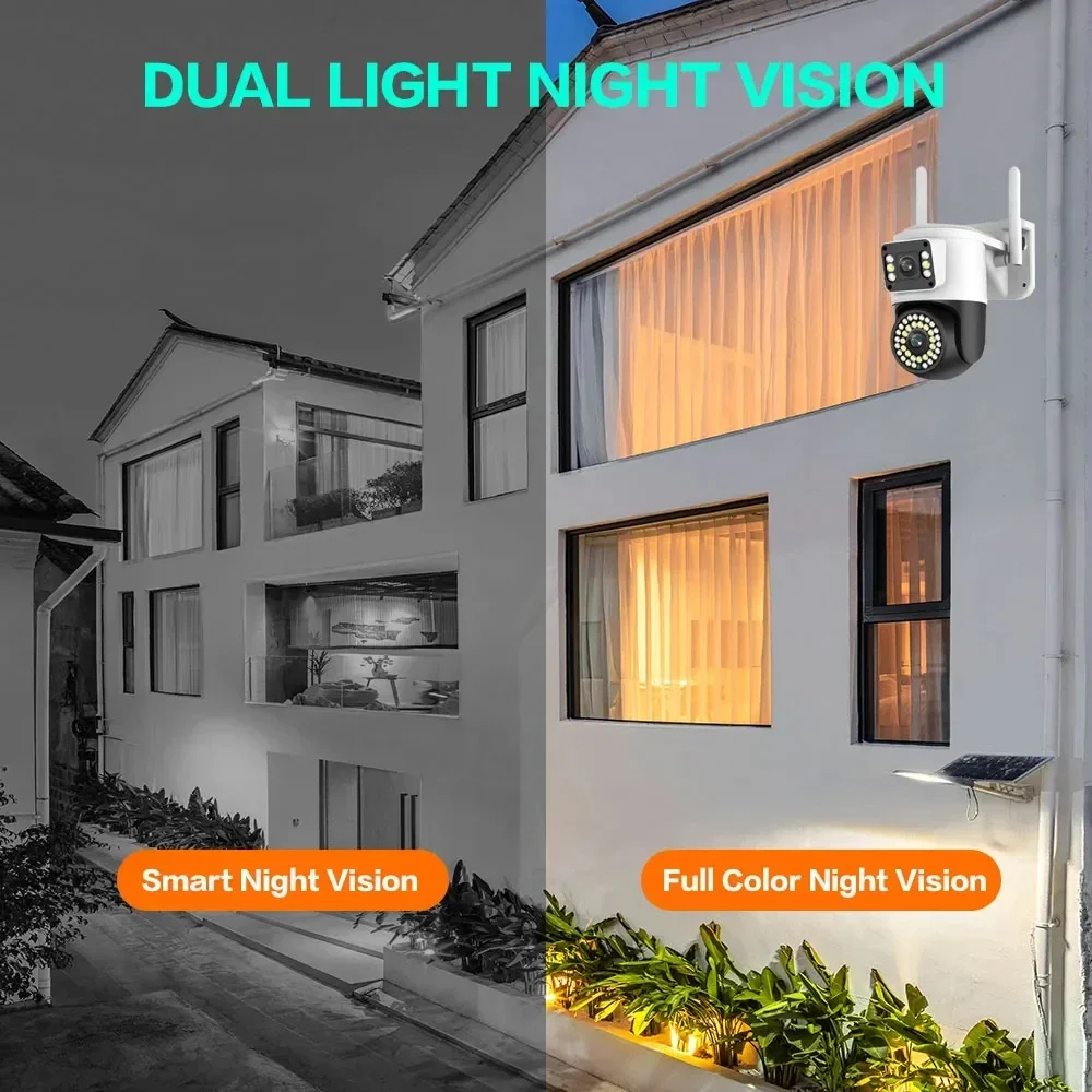 4K 8mp Outdoor Wifi Camera Dual Lens Beveiliging Cctv Video Surveillance Camera Ai Auto Tracking Draadloze Ip Camera Ptz