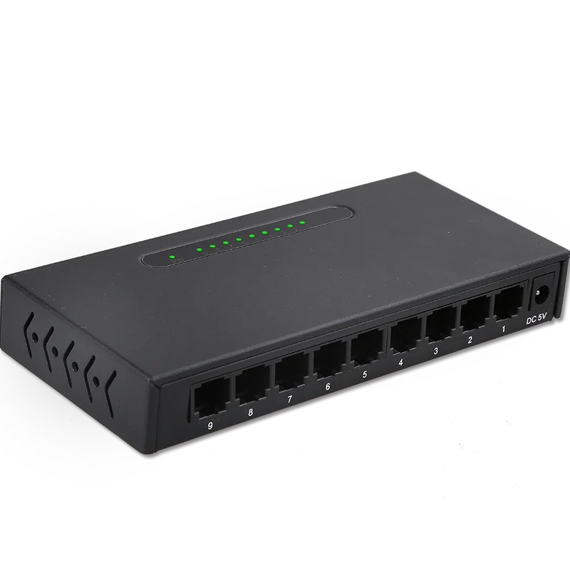 Diewu Network Switch 9 Ports 10/100mbps Ethernet Switch with 1m Buffer