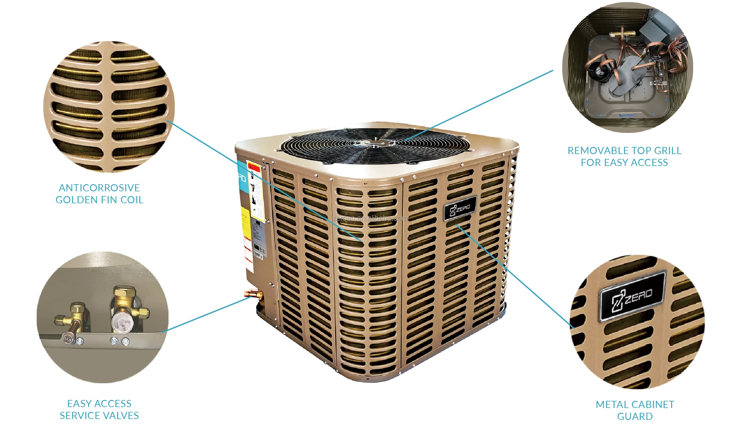 24000 36000 48000 60000BTU Heat Pump Air Processor Unit Duct HVAC Top Exhaust Treatment Unit Air Conditioning
