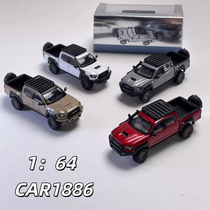 In Stock 1:64 Tacoma Pickup Off-Road Vehicle Rear with Spare Tire Alloy Simulation Vehicle Model, Boy Toy, Room Decoration Item