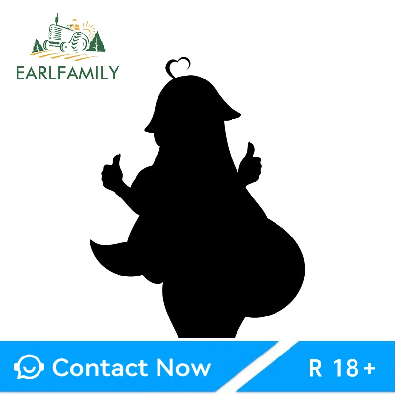 

EARLFAMILY Kawaii Furry Hotwife Car Sticker Luggage Car Styling Caravan Creative PVC Decals Cartoon Funny Surfboard Decoration
