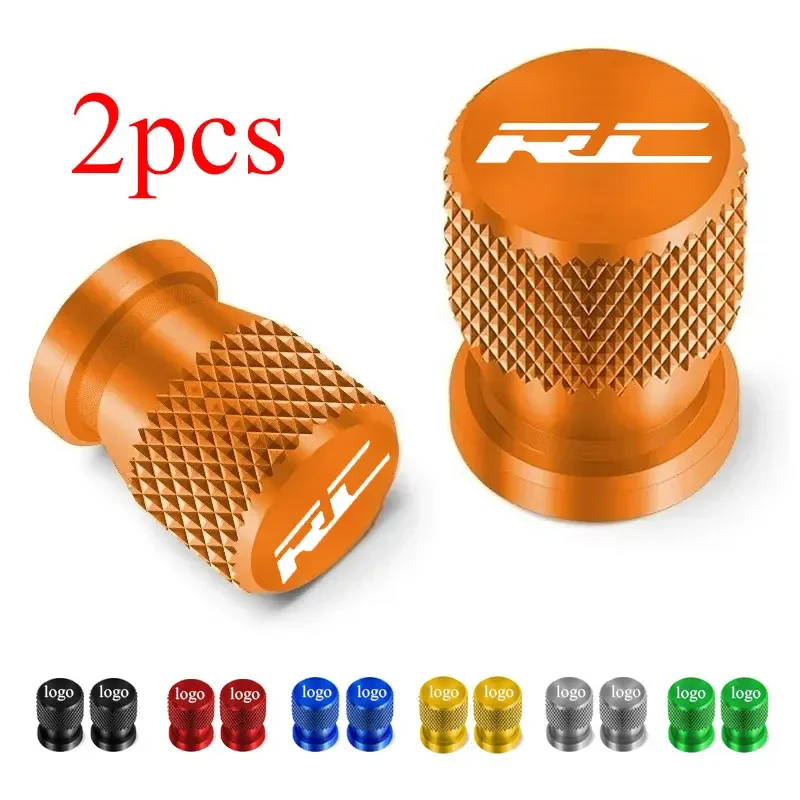 2 قطعة ل KTM RC 125 200 390 2013 - 2019 جميع السنوات CNC اكسسوارات مع شعار RC إطار دراجة نارية صمام منفذ الهواء الجذعية غطاء غطاء التوصيل #1