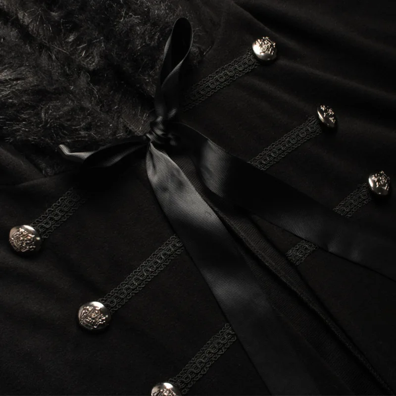 

loween Vintage Woolen Coat Pure Color Scarf Collar Woolen Cloak Outerwear Performance Costume Street Sle Long Length