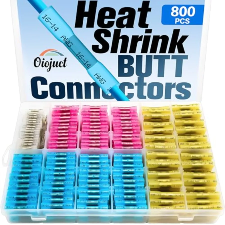 

Heat Shrink Butt Connectors Kit - Waterproof Wire Connectors for Wiring - Electrical Connectors Kit with Crimp Terminals - Mari