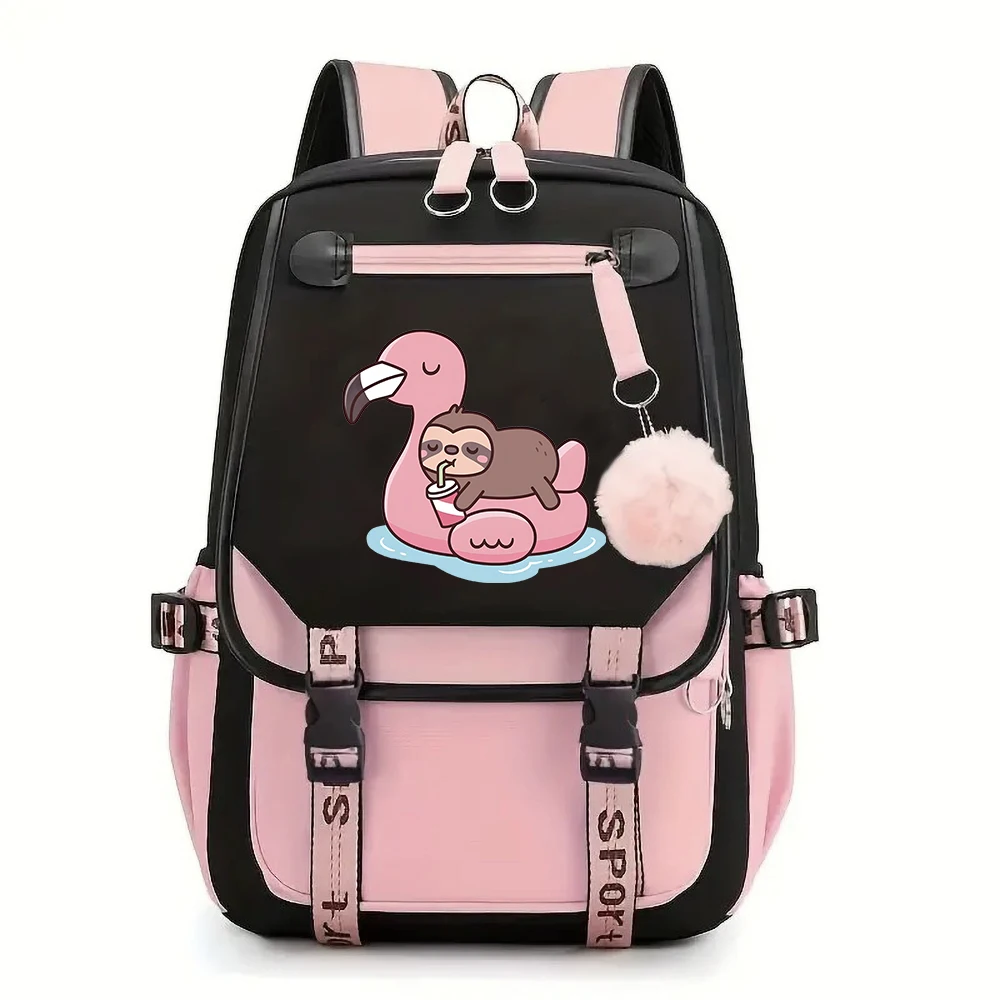 

Cute Flamingo sloth Backpacks for Men Girls School Bag for Teenager Laptop Backpack for Women