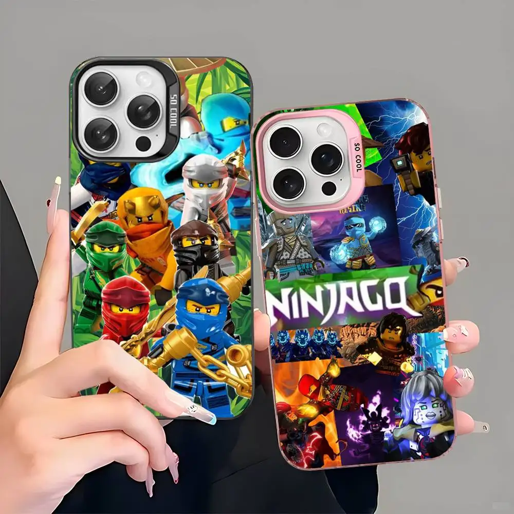 Funda de teléfono animada n-ninjago-divertida para IPhone 16 15 14 13 12 11 Pro Max X XR XSMAX 8 7 Plus, funda trasera mate a prueba de golpes