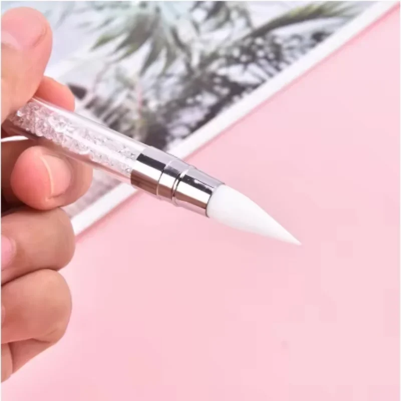 Silicone Nail Art Pen Carving Flower Sculpting Pen Adjustable Glue Stick Embossing Brush Professional Manicure 2pcs Double Head