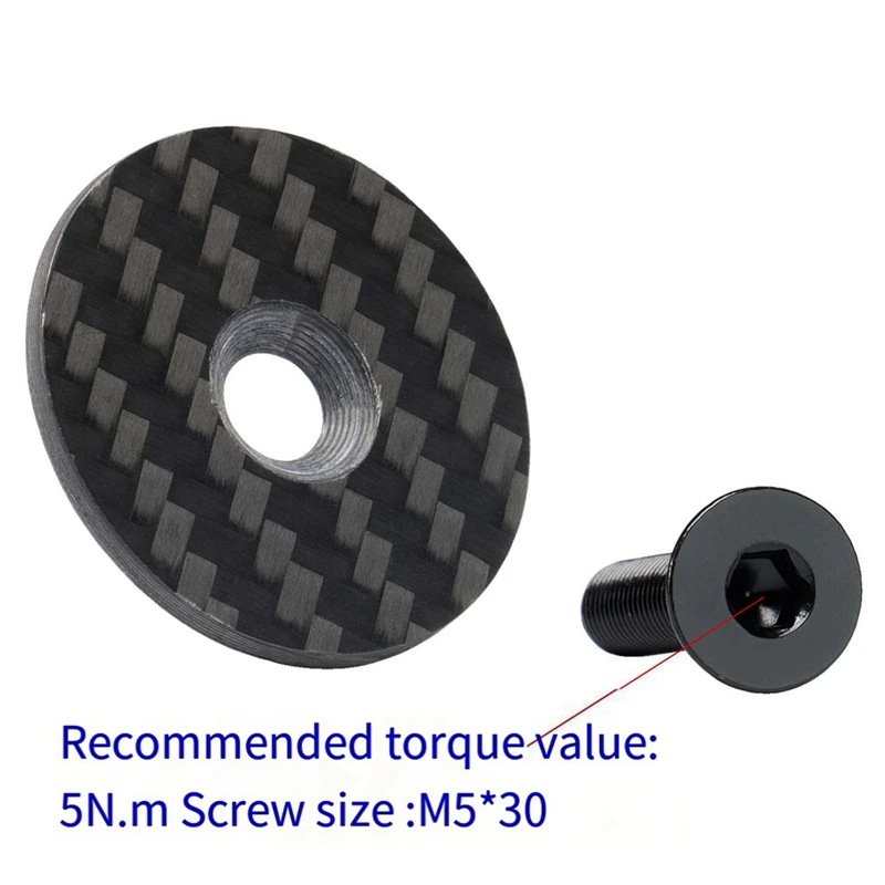 Carbon Fiber Bowl Cover With Black Titanium Screws Grip Cover 28.6Mm Bicycle Accessories Mountain Bike Parts