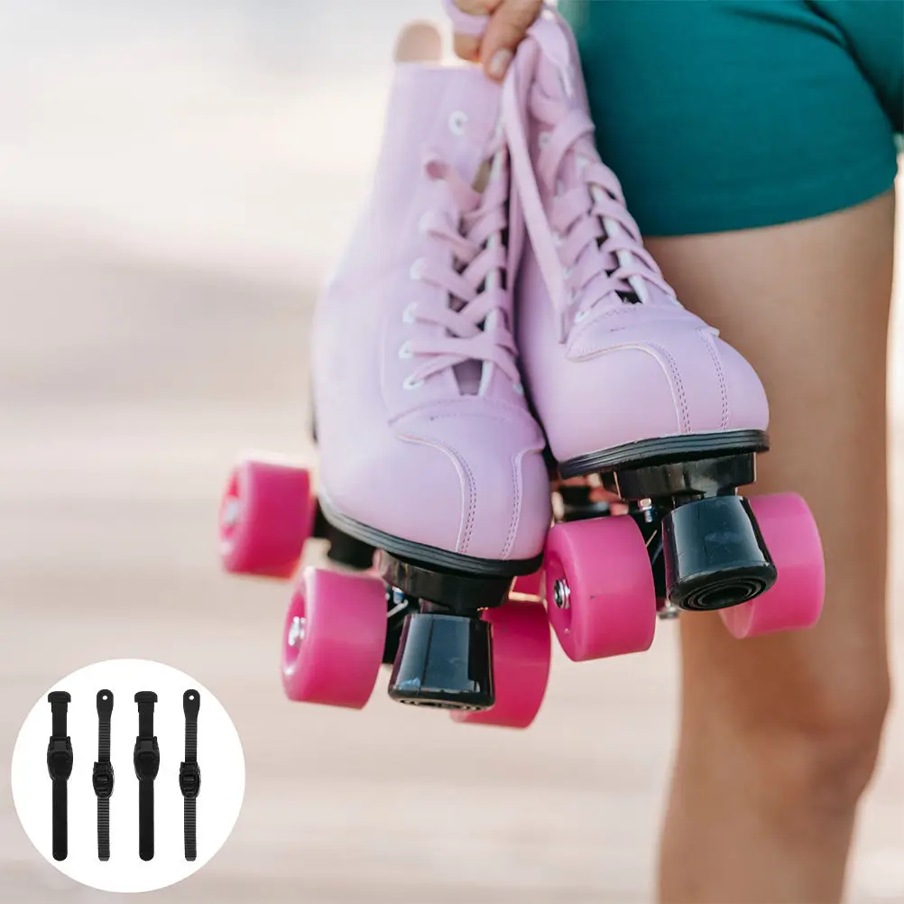 

4Sets Adjustable Roller Skating Buckle Straps Sturdy Fixing Strap for Speed Skates Comfortable Secure Fit Ideal Gift for Skaters