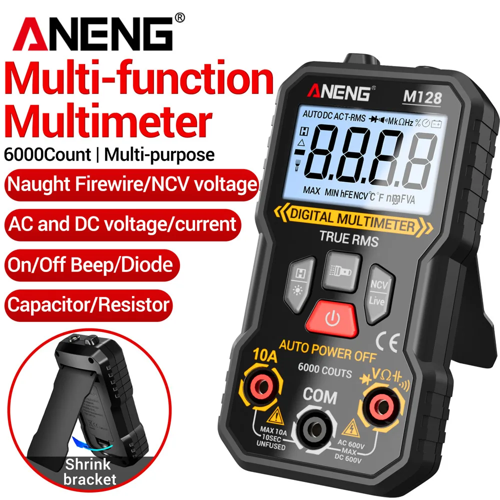 Digital Multimeter Professional M127 M128 SZ06 AC/DC Voltage Tester 6000 4000 2000 Counts NCV Ohm Ammeter Resistance Detect Tool