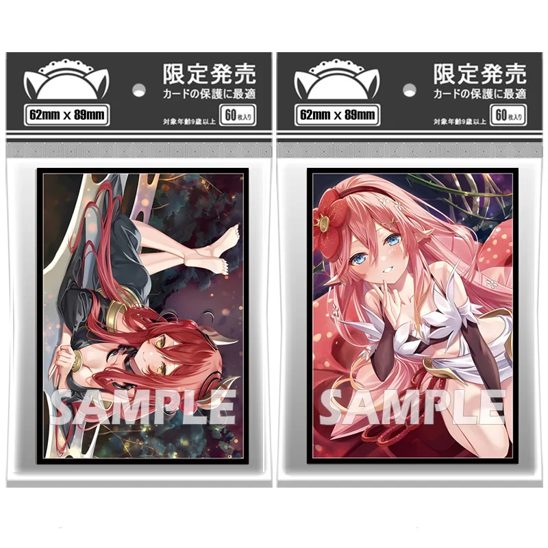 

Держатель для карт 60ct с верхней загрузкой, рукава для торговых карточек для настольных игр, 62X89 мм, защита для палубы для YGO Art, рукава для карточек с принтом аниме