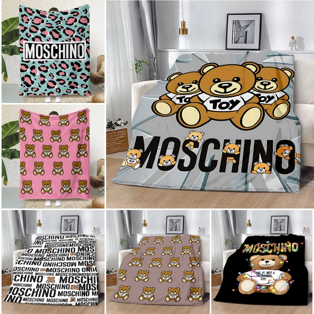 Luxury Fashion Brand Printed Blanket  M-MoschinoS Picnic Blankets Warm Blanket Soft and Comfortable Home Travel Birthday Gift