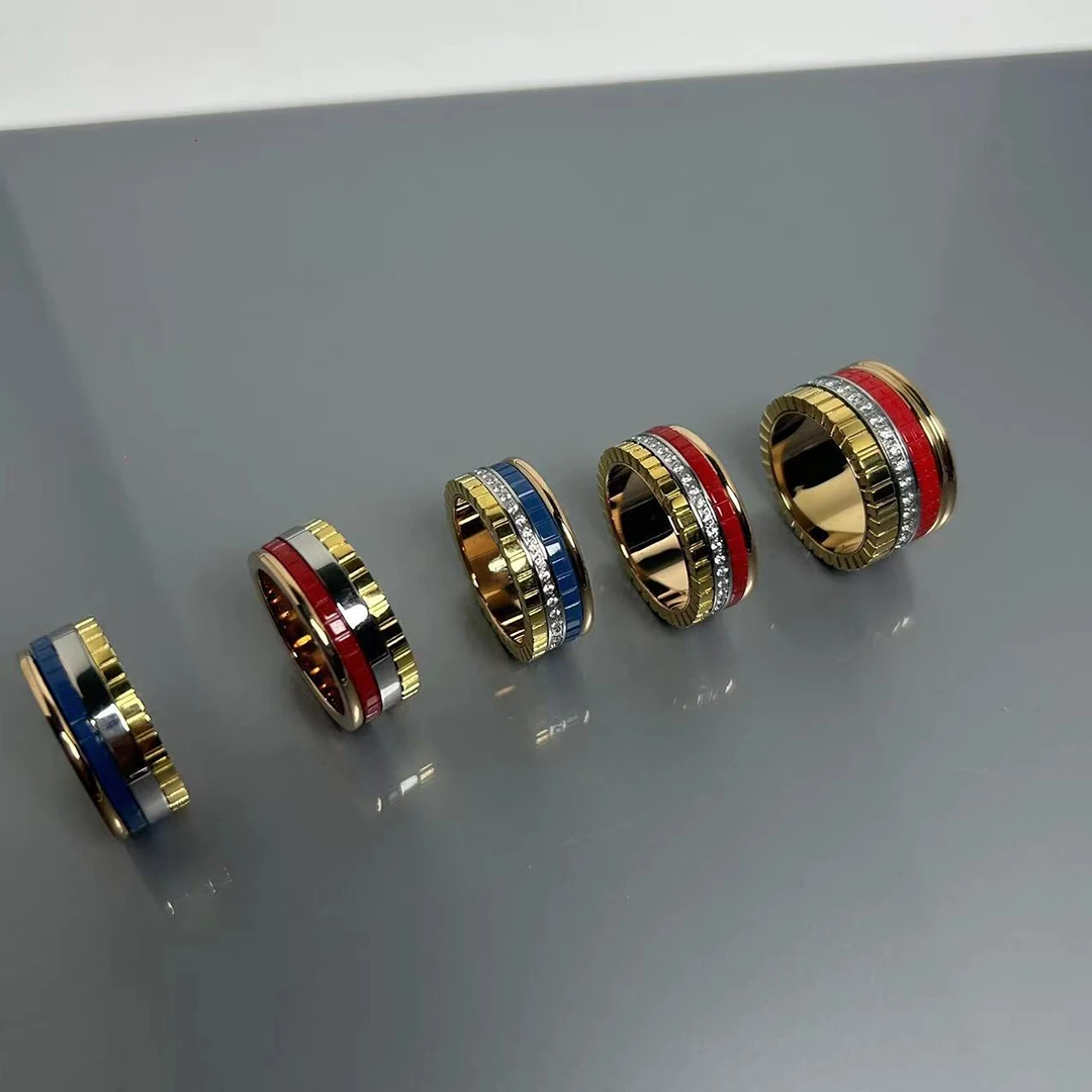 High Quality Luxury Jewelry Rotating Gears Anniversary Gift Wedding Rings for Men and Women