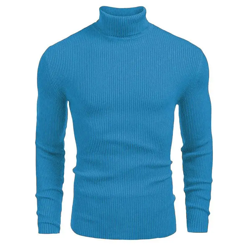 2024 Winter Male Turtleneck Sweater Fashion Solid Color Large Size 100.00kg Wearable Slim Fit Knitwear Men Leisure Warm Pullover