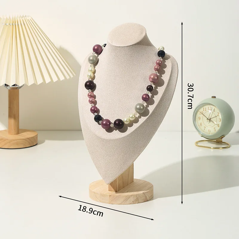 1 יח 'פלנל עץ גדול שרשרת פלנל תצוגה/צוואר דגם תכשיטים פורטרטים של פורטרט