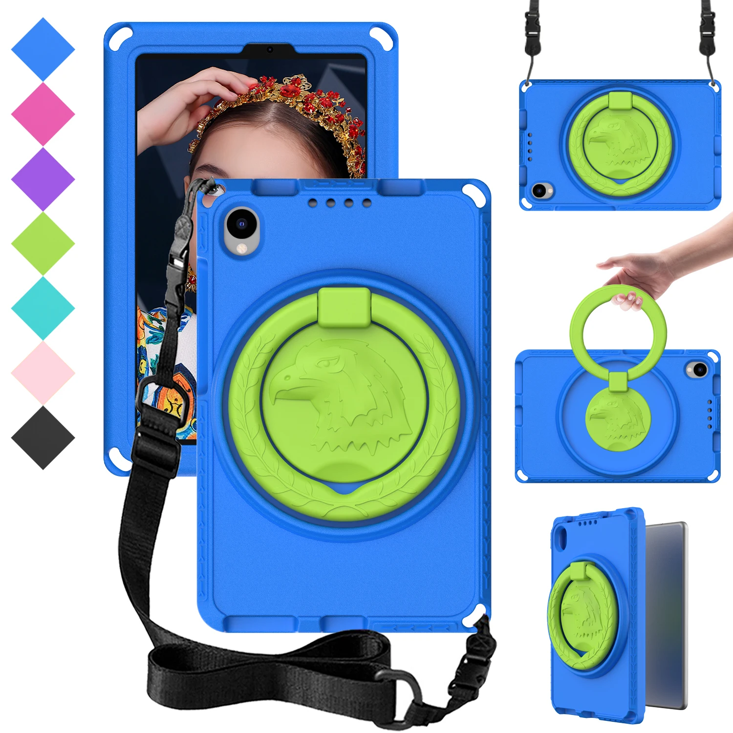 Case For Lenovo Tab M8 HD TB-8505F TB-8705F TB-8506F EVA Safe Kids  Shockproof Shoulder Strap Stand Cover