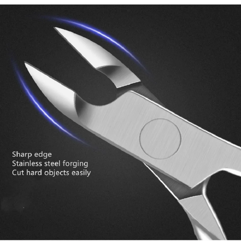 Aço inoxidável Nail Cutícula Scissor, Manicure Art Tools, unha e unha Nipper, aparar Tesoura de pele morta