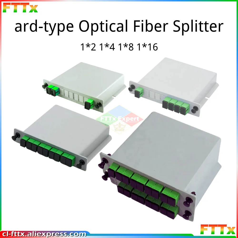 Optic Fiber Splitter Box 1x2 1x4 1x8 1x16 With SC APC Connector Steel Tube Internet Fiber Optical Mini Single Mode PLC Splitter