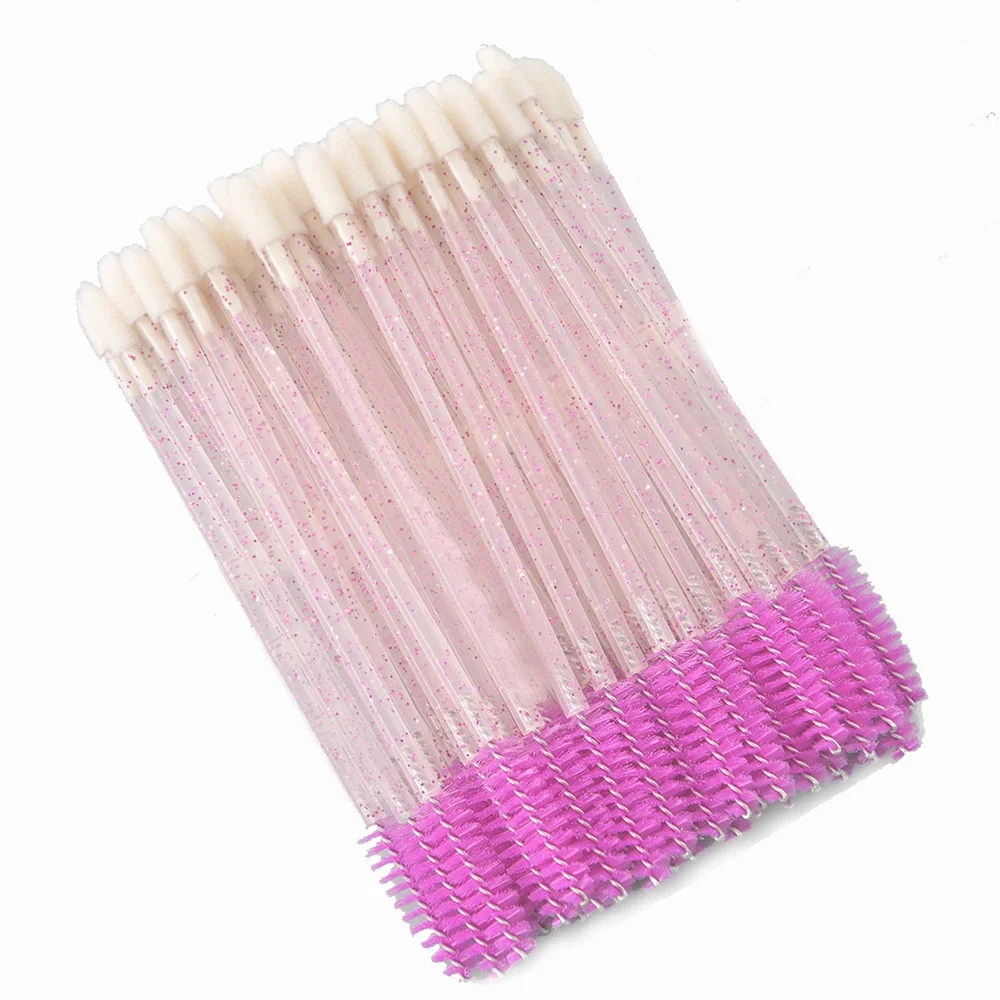 50/100pcs Doule Head Eyelash Brushes Concealer Lash Lip Brush Spoolies Mascara Wands Applicator for Eyelash Extension Makeup