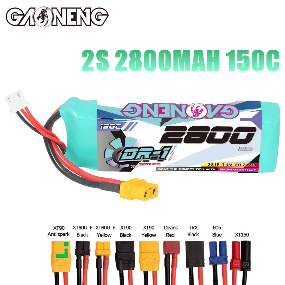 GNB 2s 7.4v 2800mAh 150c Rechargeable Battery For RC Helicopter Quadcopter Drone Cars Boats Spare Parts 2s Lipo Battery