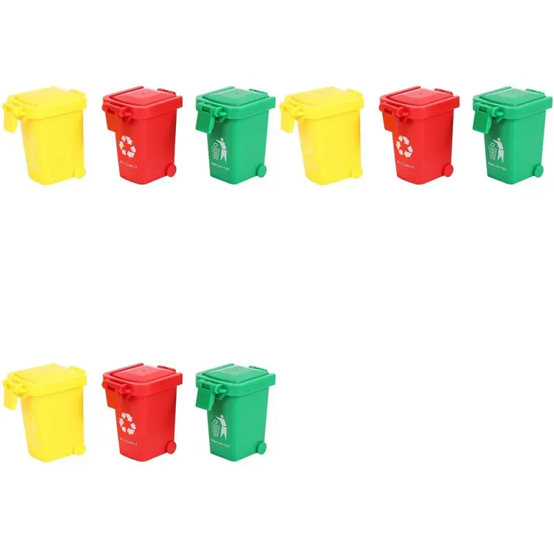 ABUM- Vehicles Garbage Truck's Trash Cans, 9 Pack Garbage Truck Replacement Parts, Simulated Trash Can