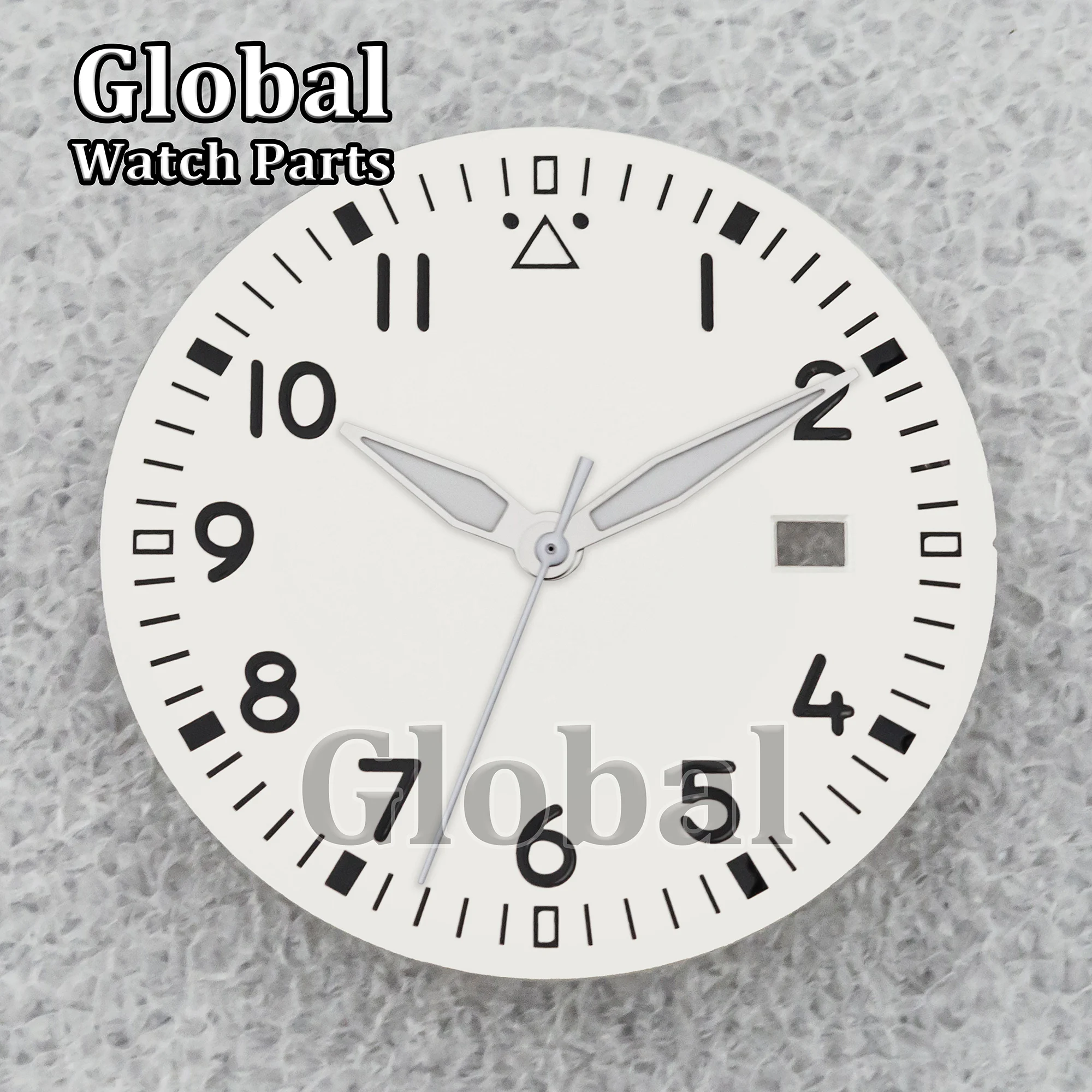 NH35 36mm Watch Dial for Mod Mark XX Face Green Luminous Dial Hands Applicable NH35 NH36 Movement Replacement Watch Parts