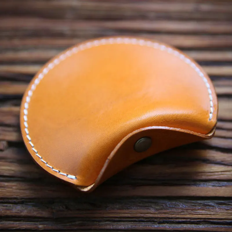 

Cow Leather Mini Vintage Purse Coin Purse Card Bag Key Bag Zipper Change Purse Personality Coin Purse for Men and Women