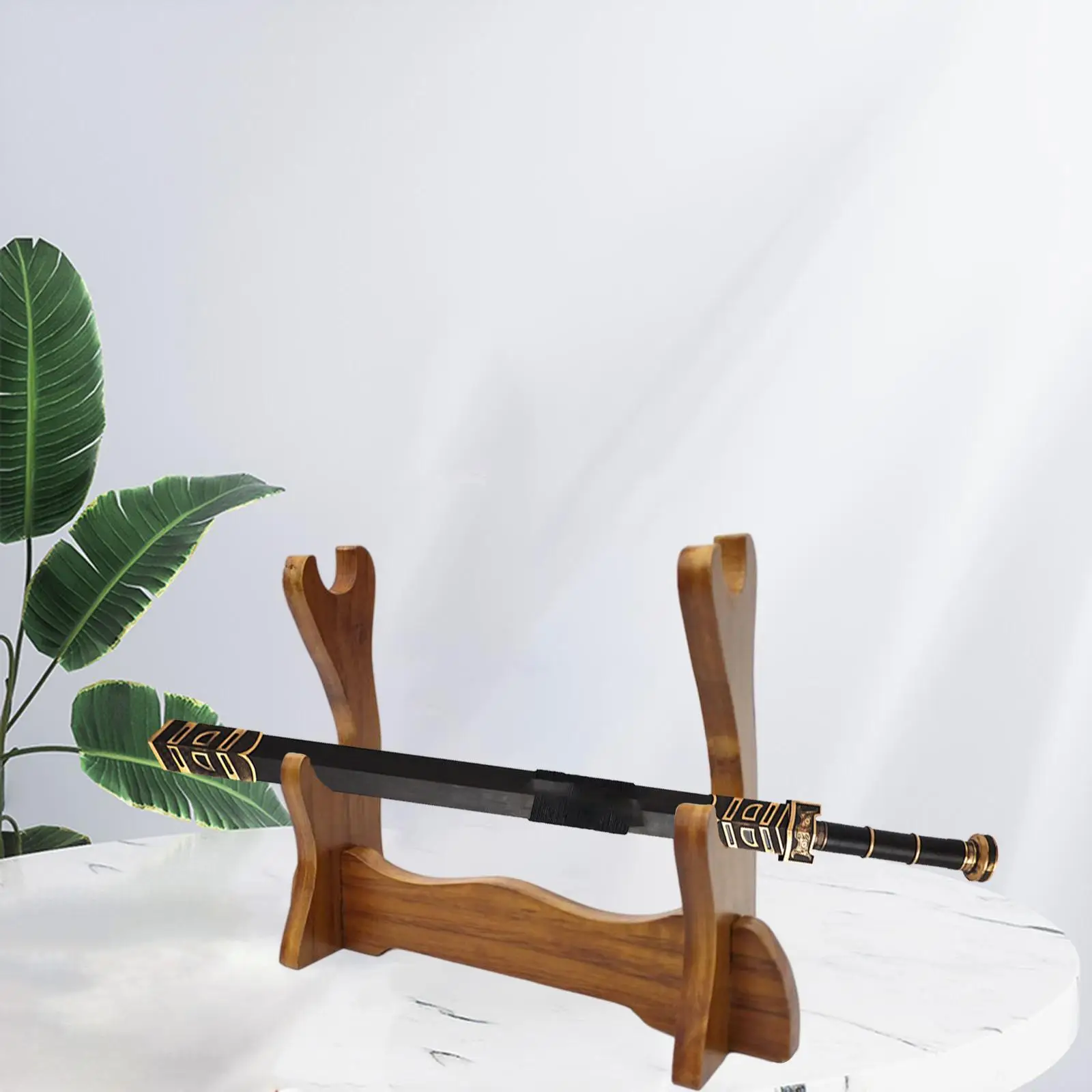 Solid Wood Sword Stand Bracket Display Horizontal for Wakizashi